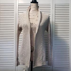 Sparkle & Fade UO Open Front Cardigan Women's Small Beige‎ Silver Metallic Knit